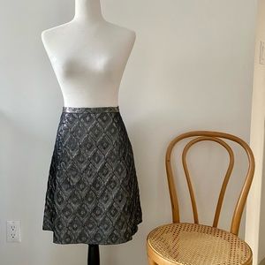 Tevrow + Chase Gun Metal Grey Textured Metallic Skirt